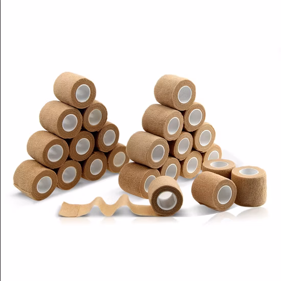 Hersteller medizinischer Versorgung, individuell bedruckte, farblich sortierte, selbstklebende, kohäsive, elastische Vliesbinden für medizinische Sport-Veterinärverpackungen